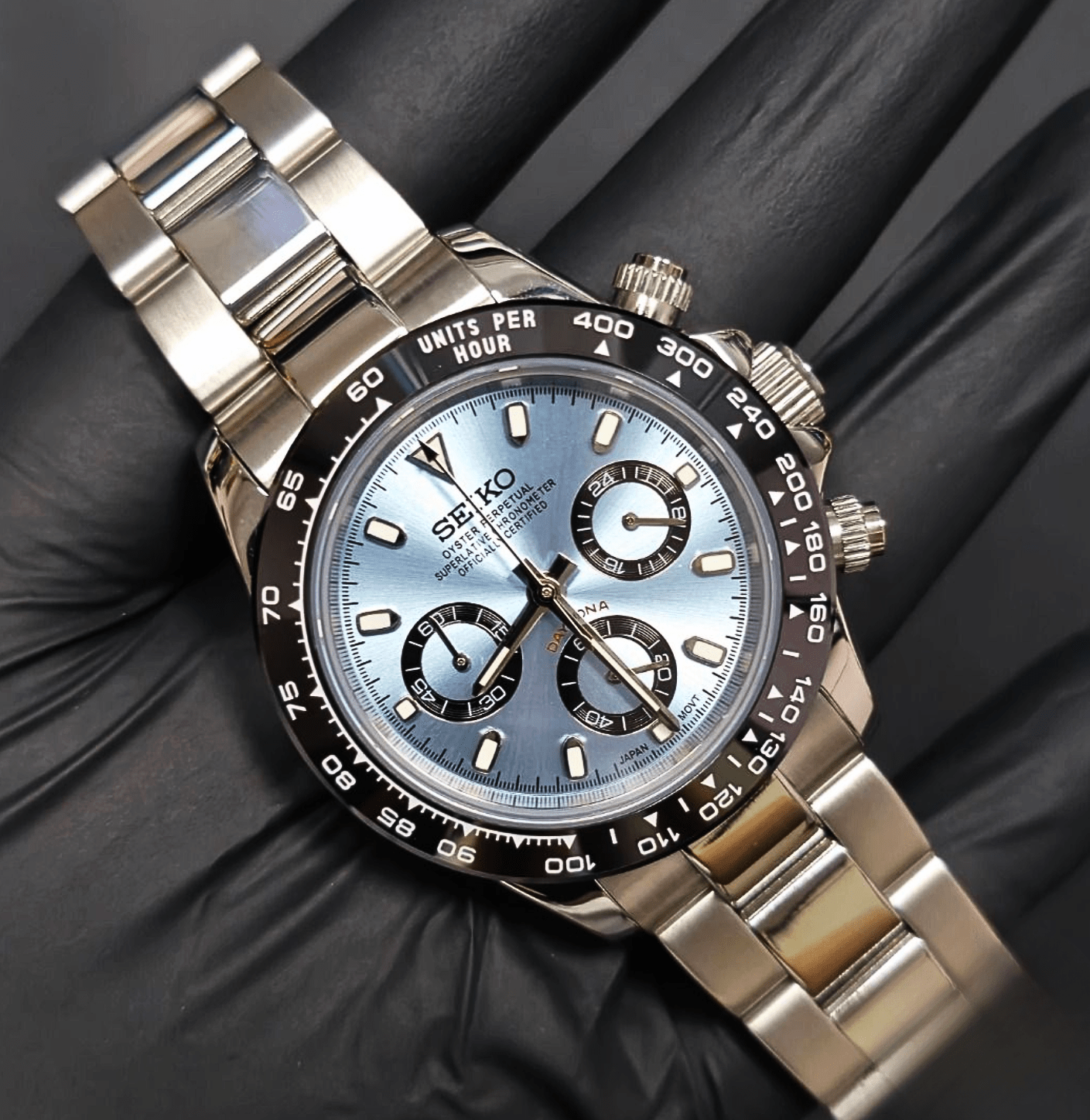 Seiko Mod Daytona Ice Blue