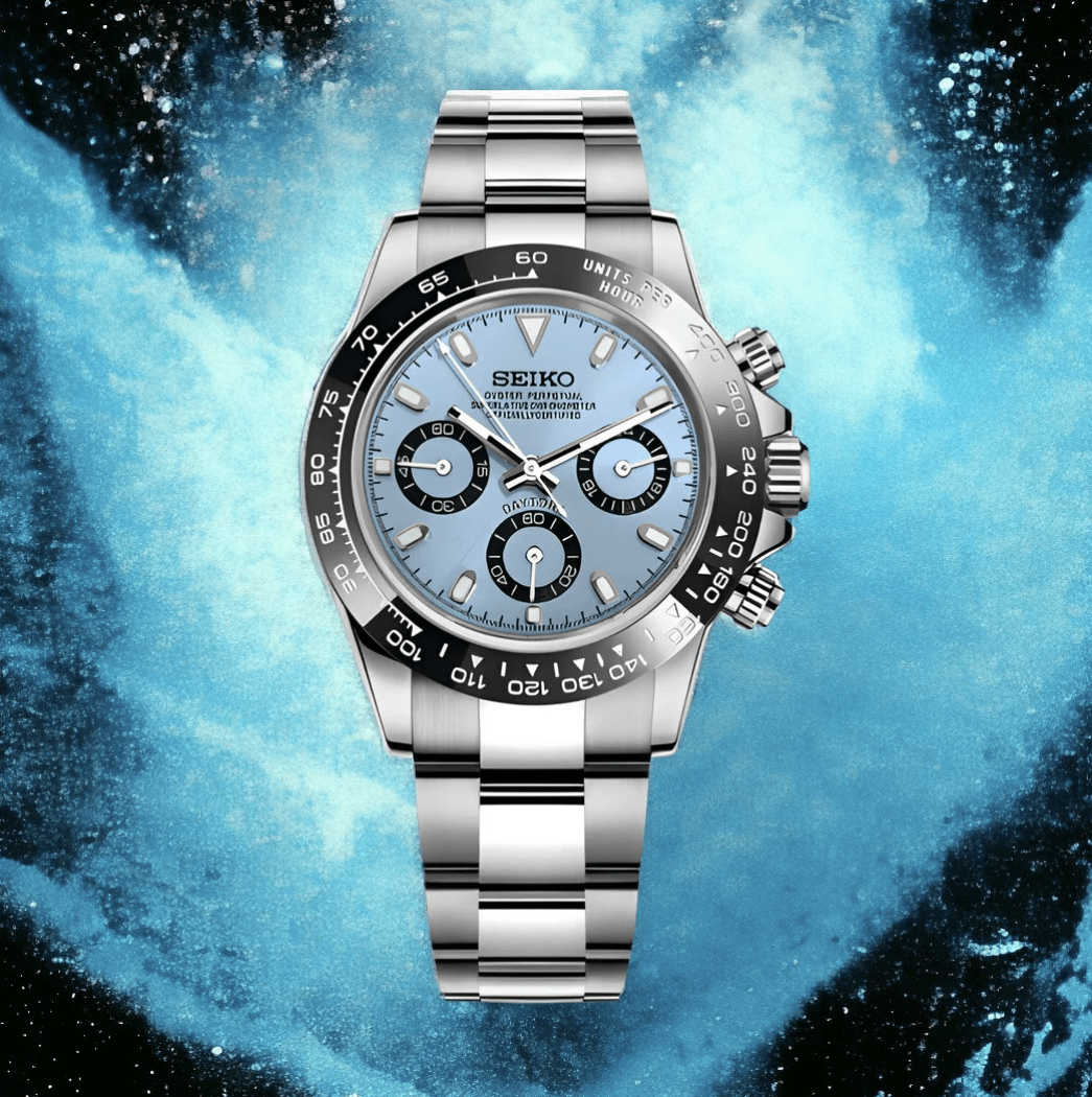 デイトナ アイスブルー MOD VK63 vk63 mod デイトナ アイスブルー nh35 Seiko Mod Daytona Ice