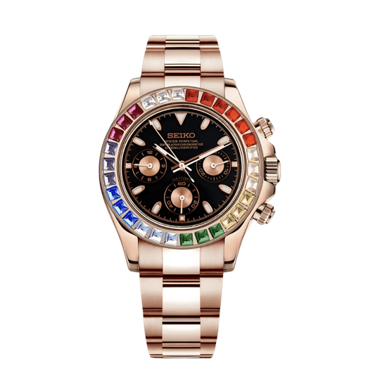 Seiko Mod Daytona Rose Gold - Rainbow