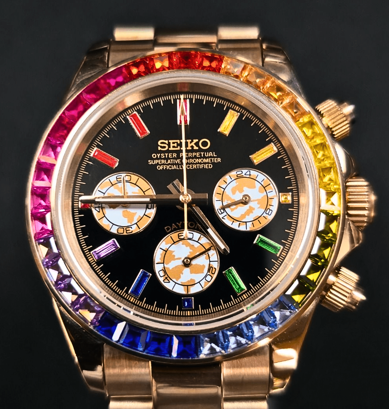 Seiko Mod Daytona Rose Gold - Rainbow II