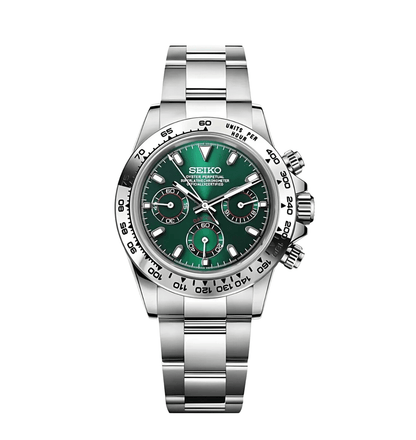 Seiko Mod Daytona Silver Green