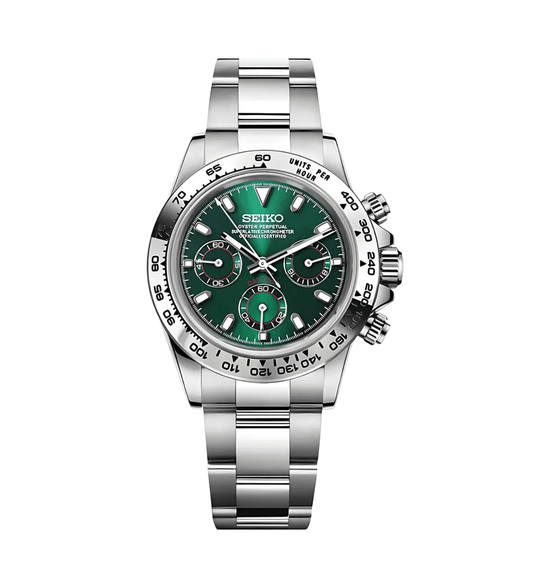 Seiko Mod Daytona Silver Green