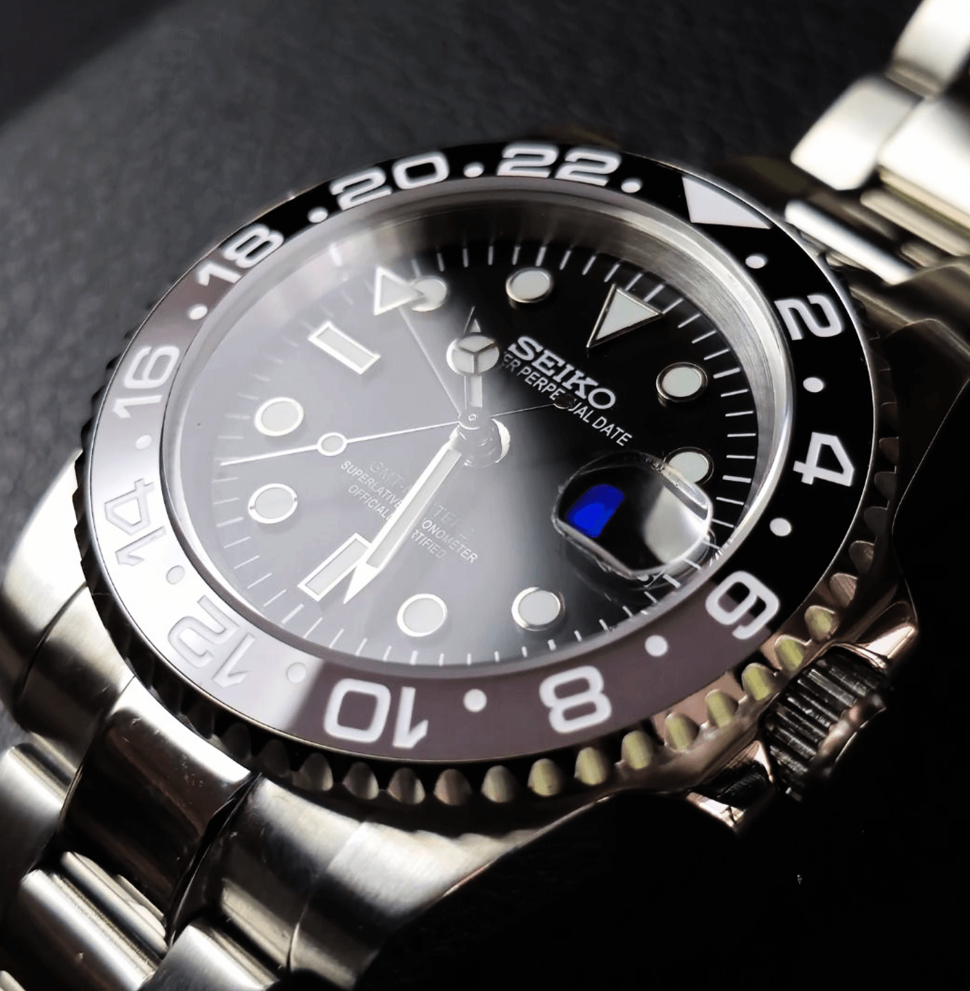 Seiko Mod GMT Bruce Wayne