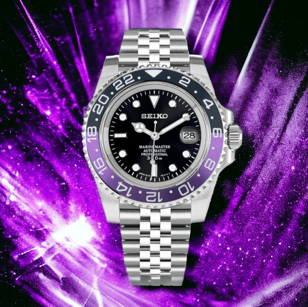 Seiko Mod GMT Purple Black