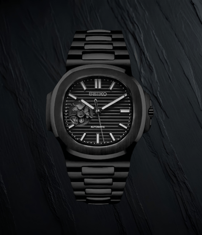 Seiko Mod Nautilus All Black (Open Heart)