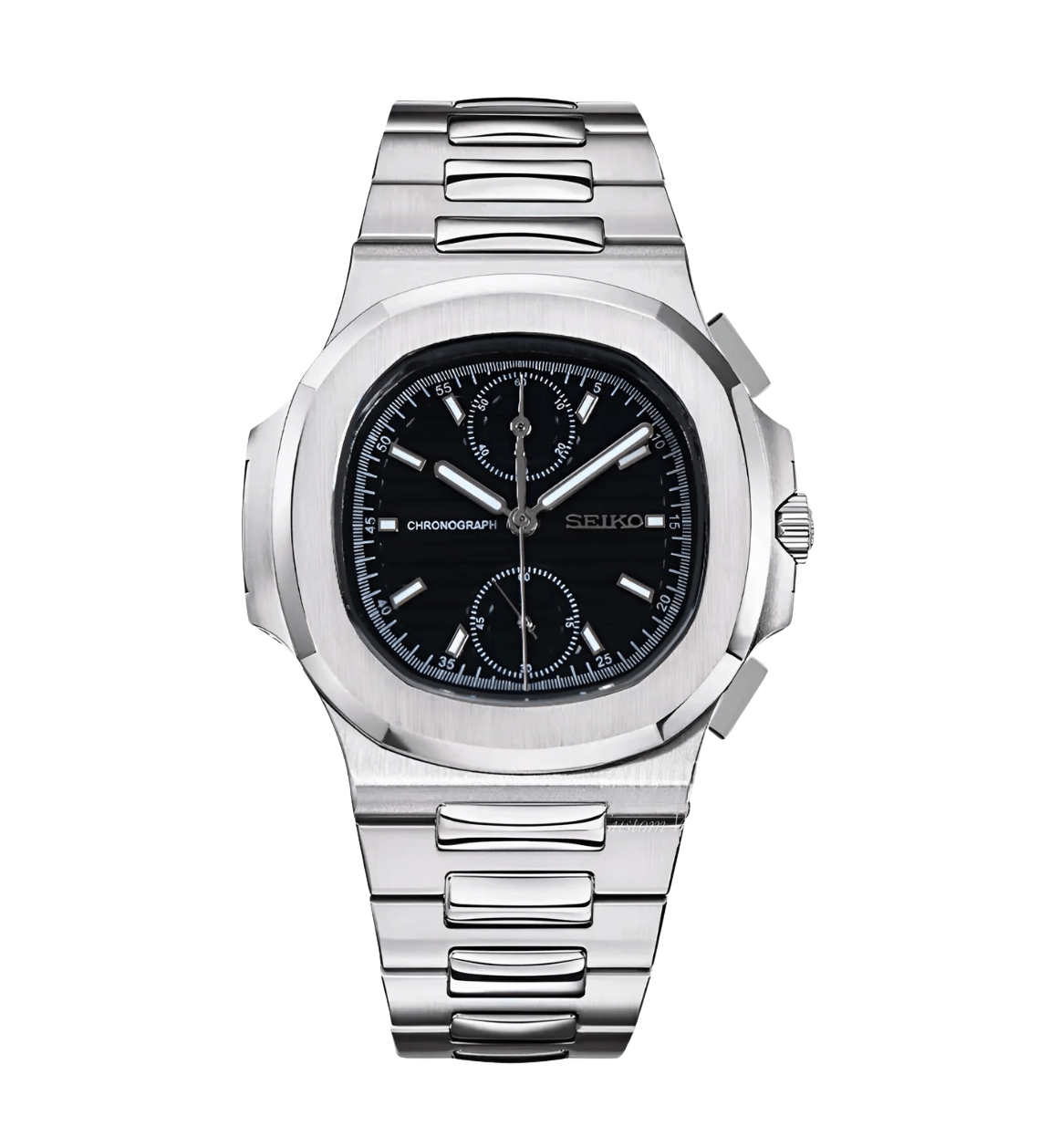 Seiko Mod Nautilus Chrono Black
