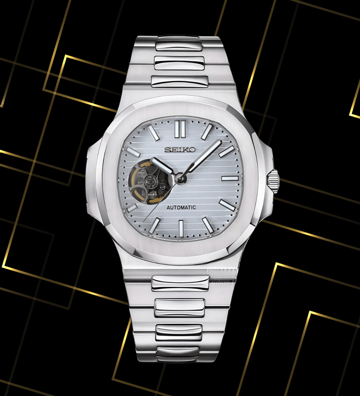 Seiko Mod Nautilus (Open Heart) White