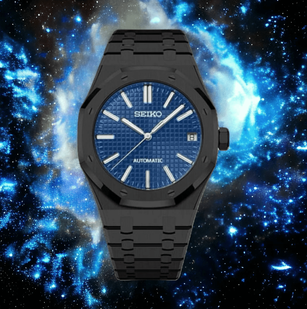 Seiko Mod Royal Oak Black - Blue