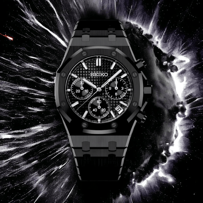 Seiko Mod Royal Oak Chronograph Black Panther