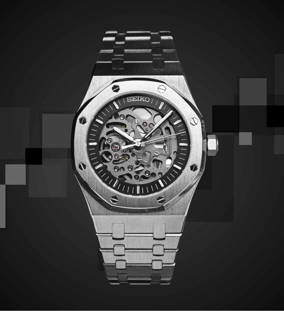 Seiko Mod Royal Oak Frosted Skeleton