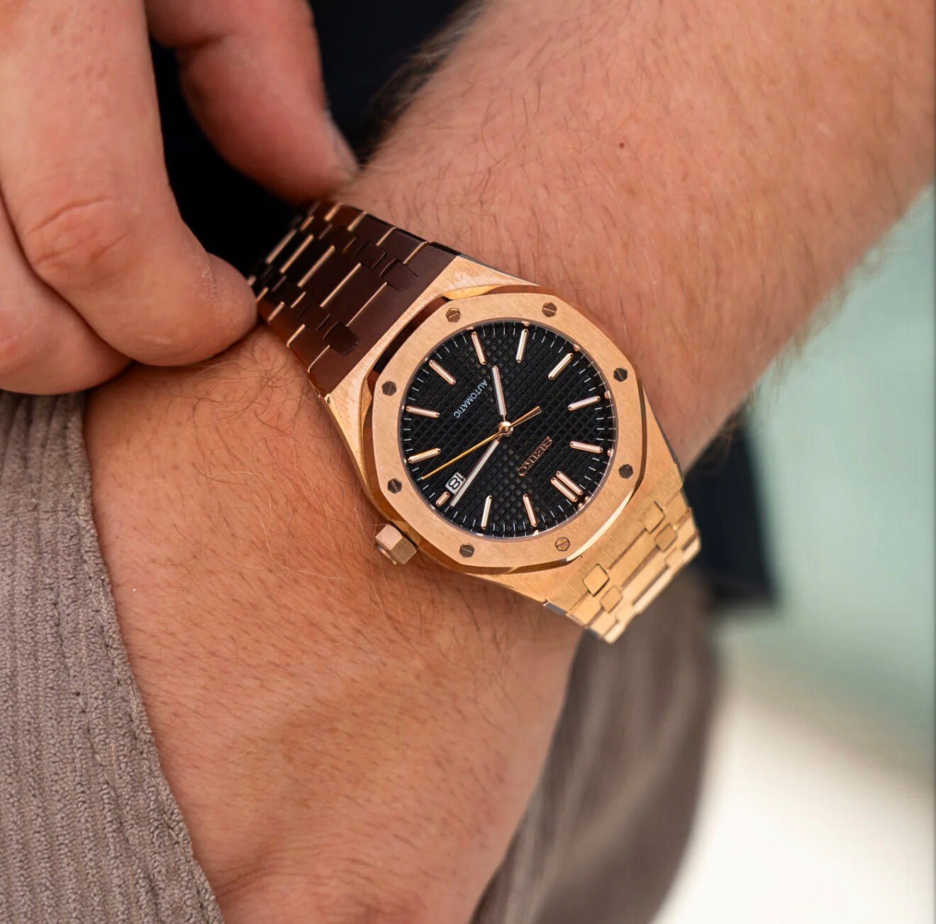 Seiko Mod Royal Oak Rose Gold