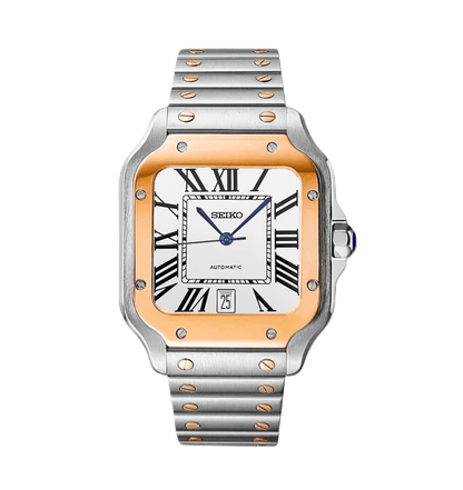Seiko Mod Santos Date Two - tone Rose Gold