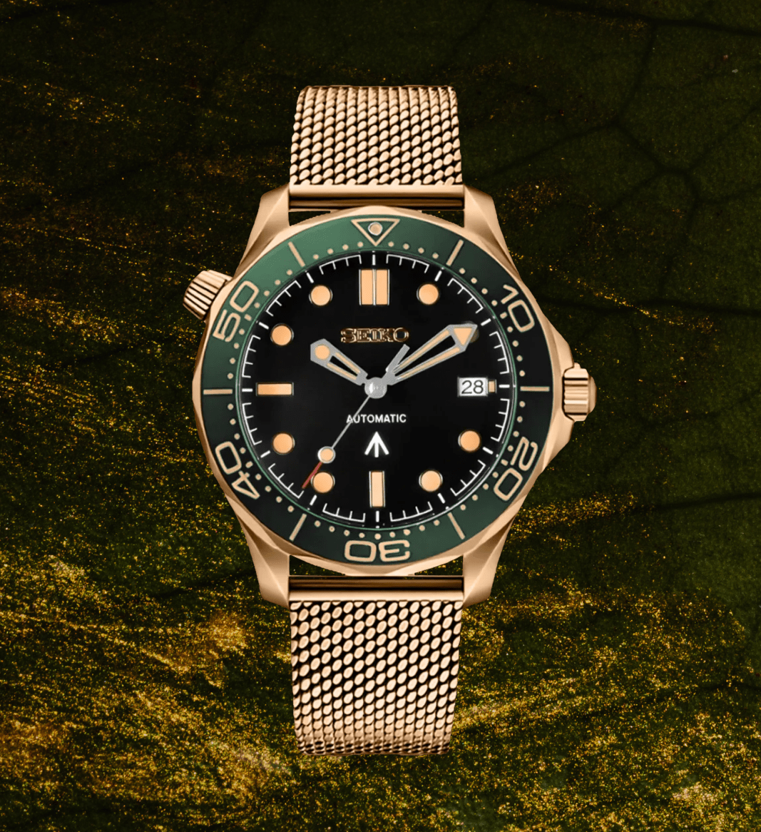 Seiko Mod Seamaster 007 Gold Green