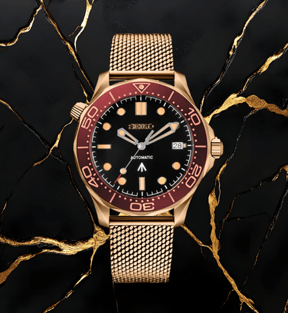 Seiko Mod Seamaster 007 Gold Red