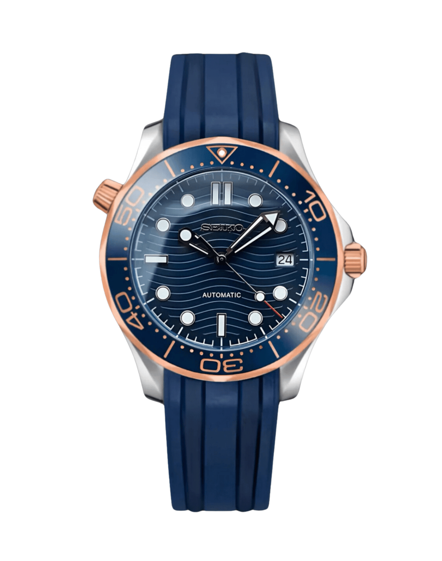 Seiko Mod Seamaster Rose Gold Blue