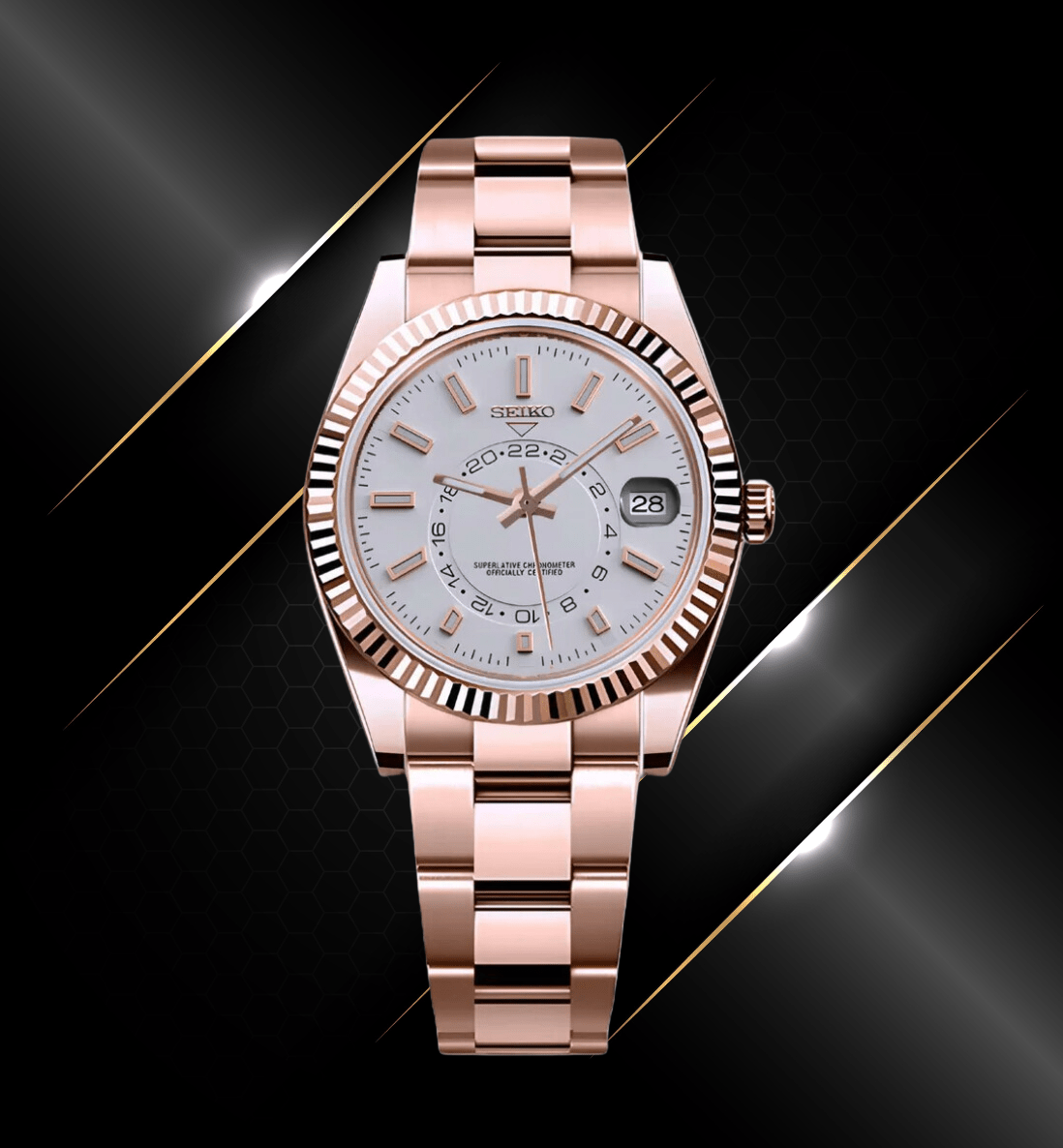 Seiko Mod Sky - Dweller Rose Gold Classic White