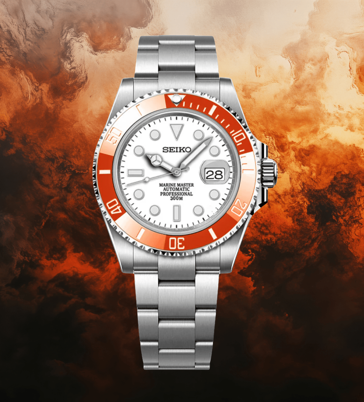 Seiko Mod Submariner Amber Orange