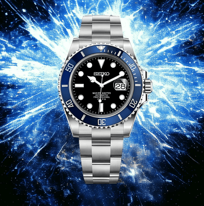 Seiko Mod Submariner Blue Black