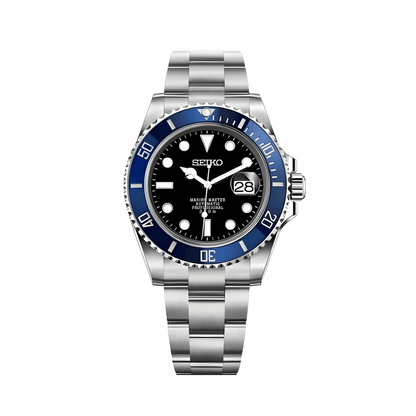 Seiko Mod Submariner Blue Black