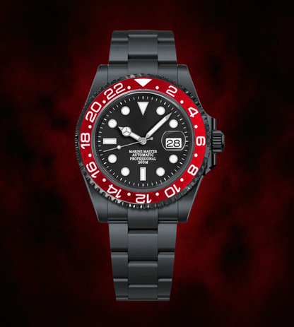 Seiko Mod Submariner Stealth Red