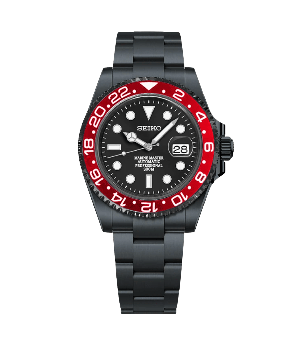 Seiko Mod Submariner Stealth Red
