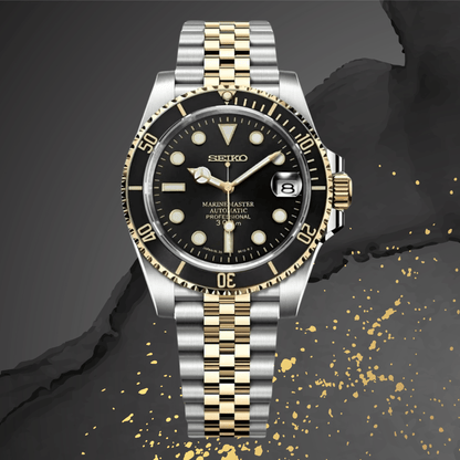 Seiko Mod Submariner Two - Tone Black