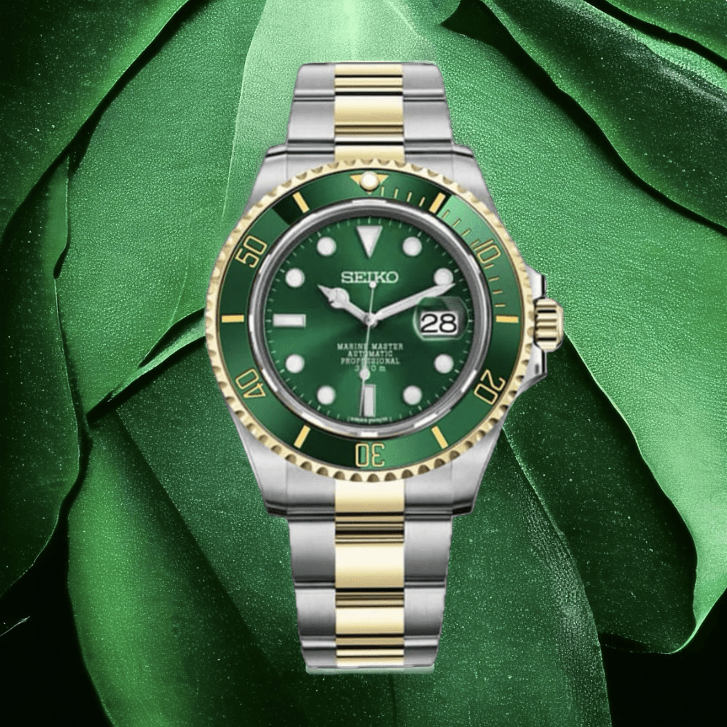 Seiko Mod Submariner Twotone Green