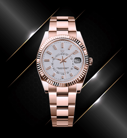 Sky - Dweller Mod Rose Gold Classic White